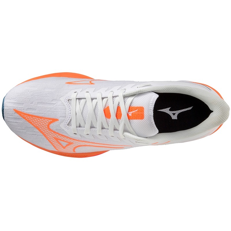 Chaussure Running Mizuno Wave Rebellion Sonic Homme Blanche Orange Clair Bleu | France M5329OD