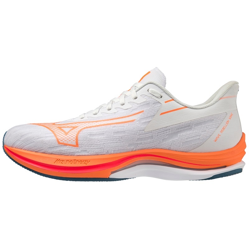 Chaussure Running Mizuno Wave Rebellion Sonic Homme Blanche Orange Clair Bleu | France M5329OD