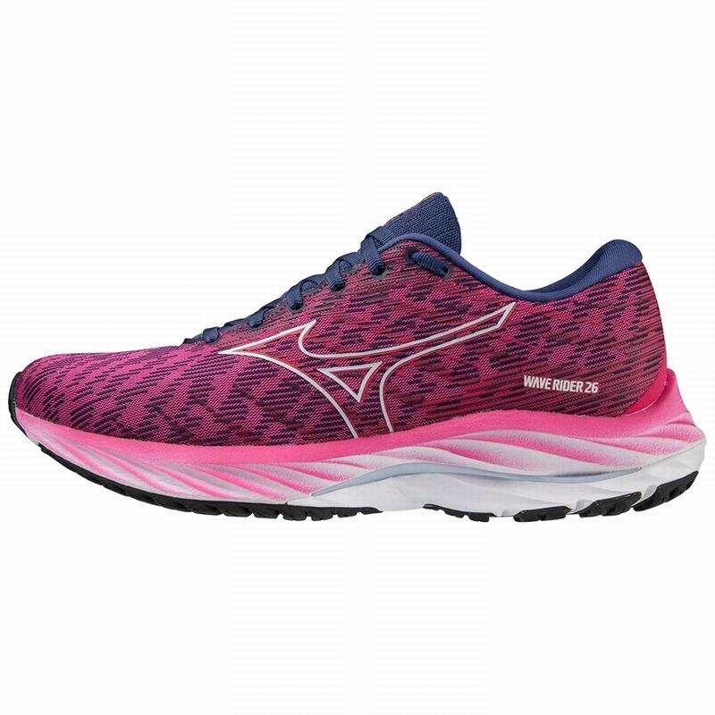 Chaussure Running Mizuno Wave Rider 26 Femme Fushia Bleu | France M3194YK