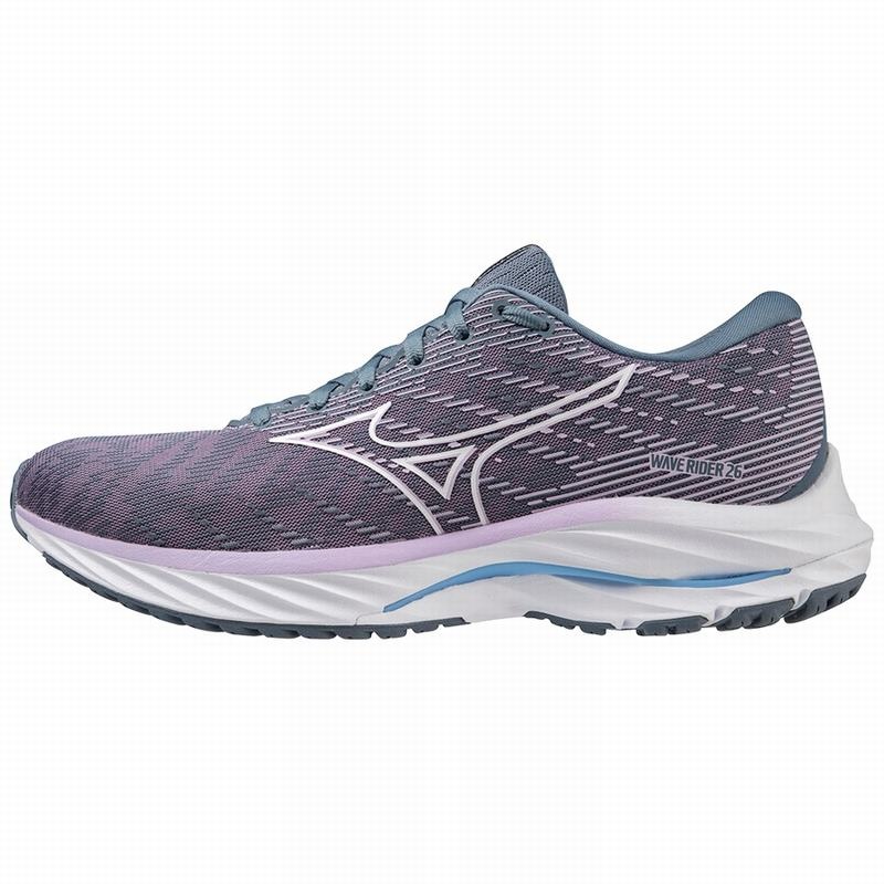 Chaussure Running Mizuno Wave Rider 26 Femme Violette Blanche Bleu | France M4035LB