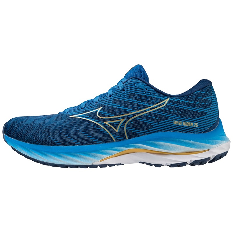 Chaussure Running Mizuno Wave Rider 26 Homme Bleu Doré Bleu | France M9725ZO