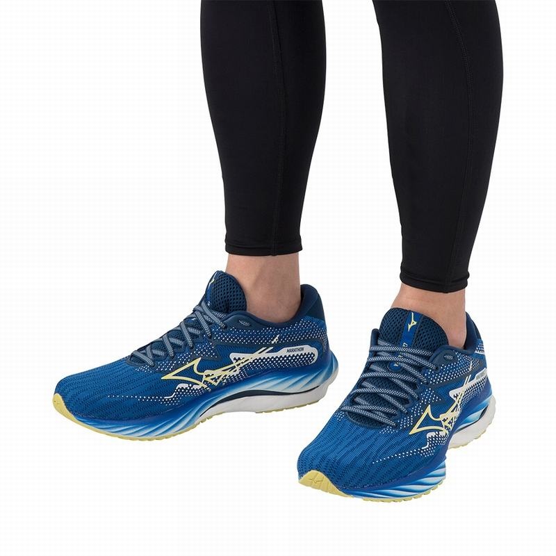 Chaussure Running Mizuno Wave Rider 27 Amsterdam Homme Bleu Marine | France M3205KD