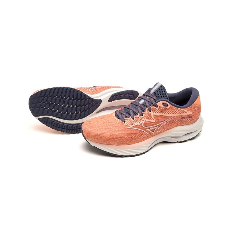 Chaussure Running Mizuno Wave Rider 27 Femme Corail Blanche | France M8365RD