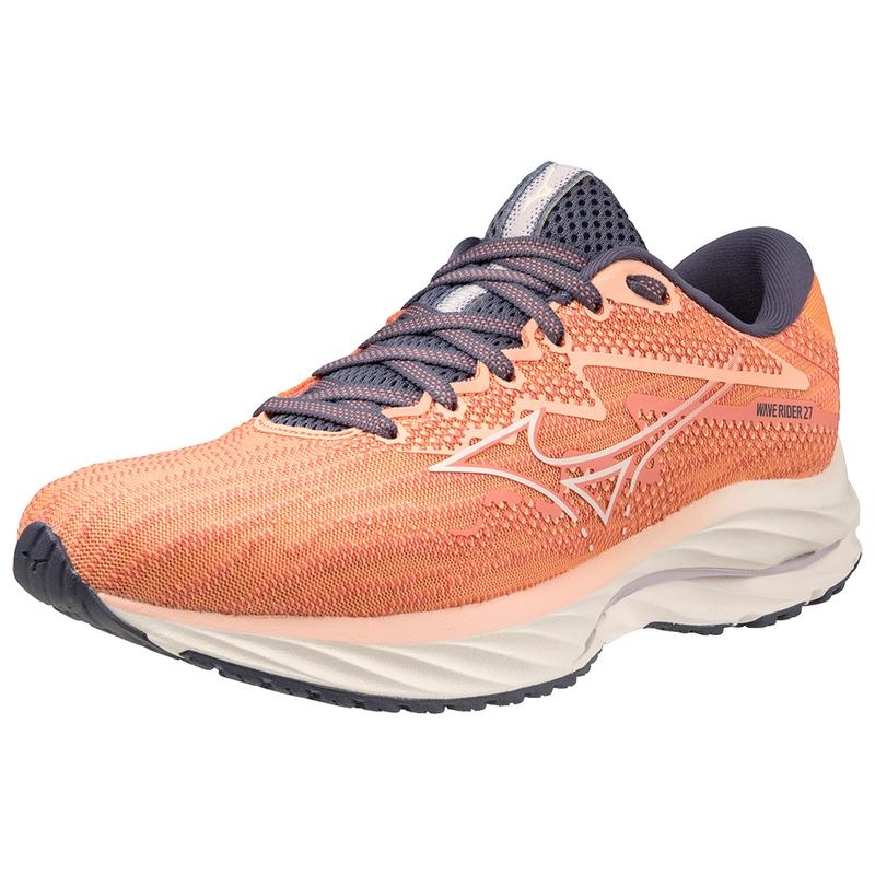 Chaussure Running Mizuno Wave Rider 27 Femme Corail Blanche | France M8365RD