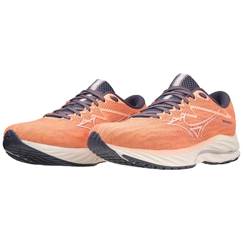 Chaussure Running Mizuno Wave Rider 27 Femme Corail Blanche | France M8365RD