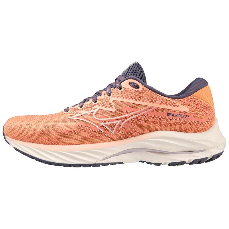 Chaussure Running Mizuno Wave Rider 27 Femme Corail Blanche | France M8365RD