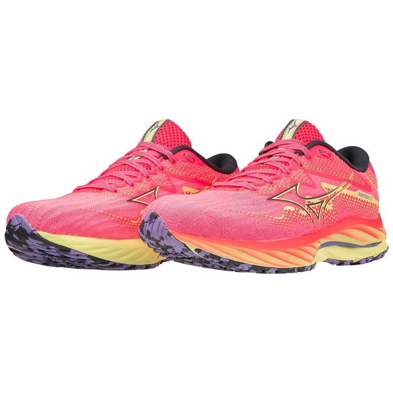 Chaussure Running Mizuno Wave Rider 27 Femme Rose Bleu | France M5417QS