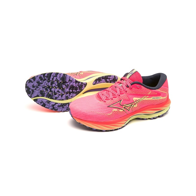 Chaussure Running Mizuno Wave Rider 27 Femme Rose Bleu | France M5417QS