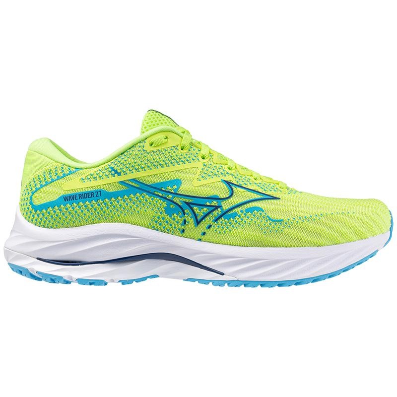 Chaussure Running Mizuno Wave Rider 27 Homme Vert Bleu Marine | France M8643TH