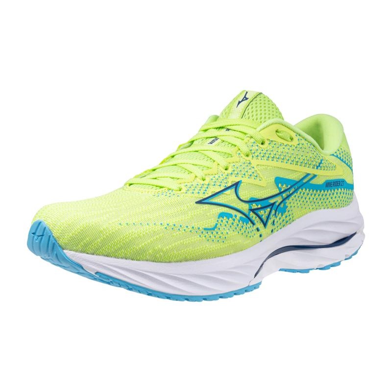 Chaussure Running Mizuno Wave Rider 27 Homme Vert Bleu Marine | France M8643TH