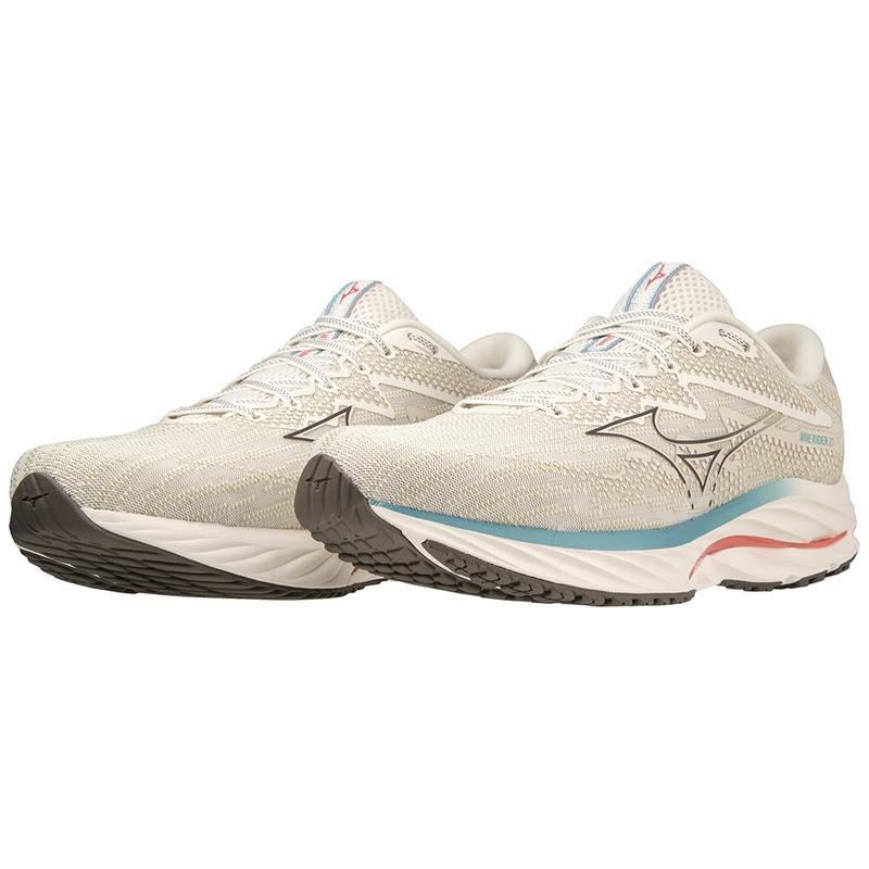 Chaussure Running Mizuno Wave Rider 27 Homme Blanche Grise | France M3269QD