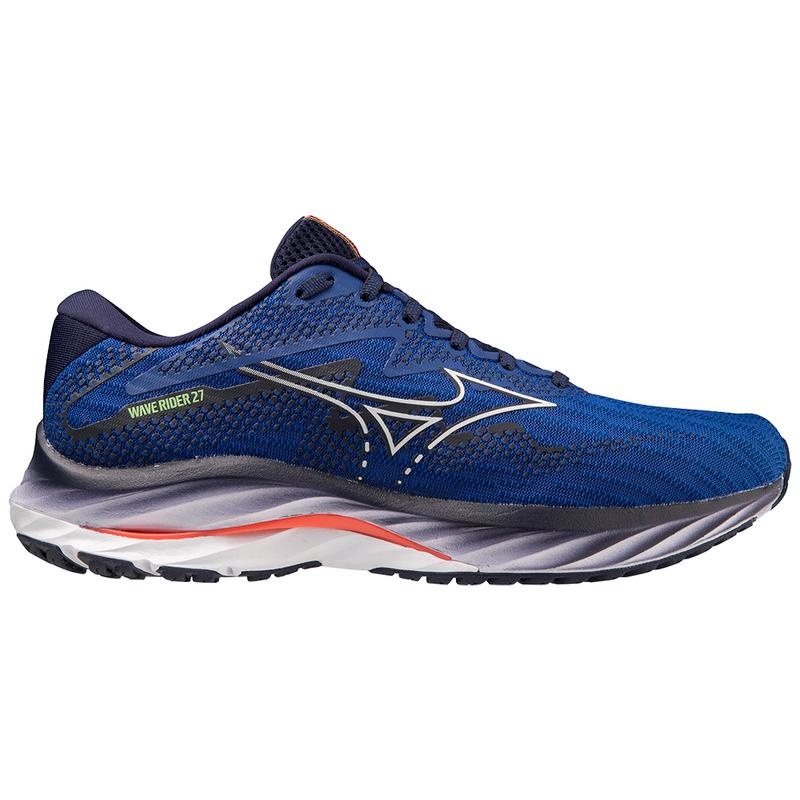 Chaussure Running Mizuno Wave Rider 27 Homme Bleu Blanche | France M5817UZ