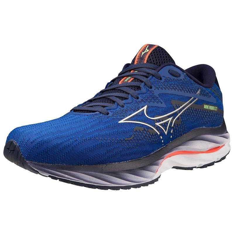 Chaussure Running Mizuno Wave Rider 27 Homme Bleu Blanche | France M5817UZ