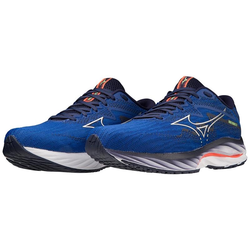 Chaussure Running Mizuno Wave Rider 27 Homme Bleu Blanche | France M5817UZ