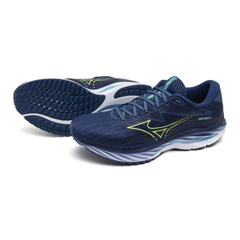 Chaussure Running Mizuno Wave Rider 27 Homme Bleu Marine Vert | France M1675UN