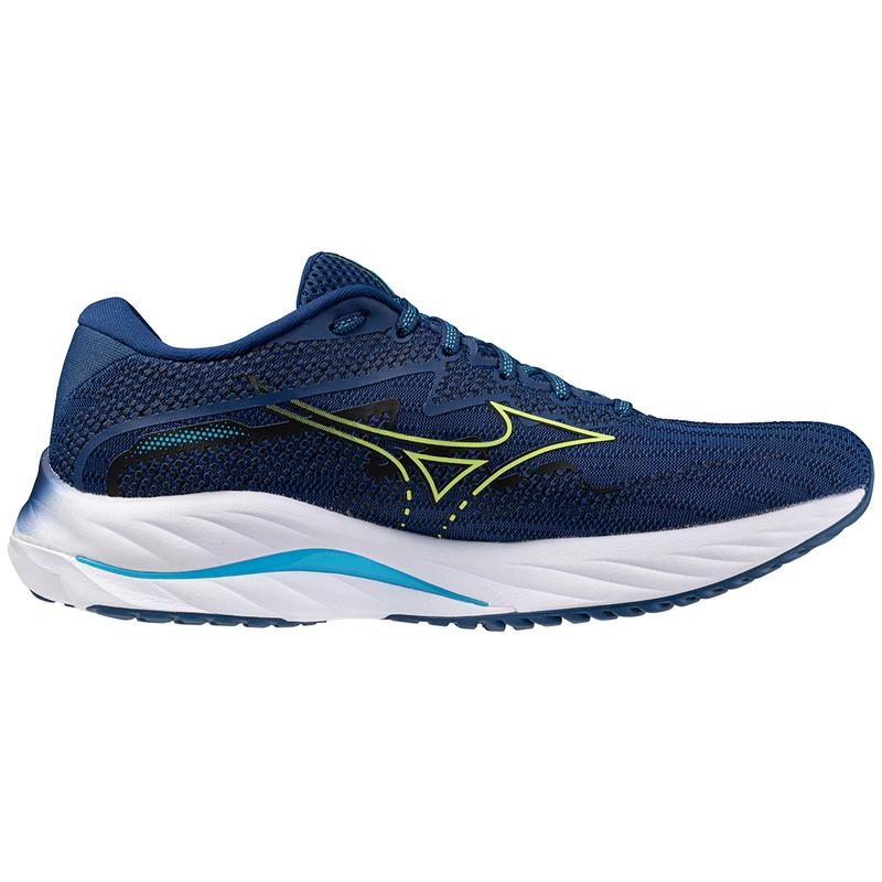 Chaussure Running Mizuno Wave Rider 27 Homme Bleu Marine Vert | France M1675UN