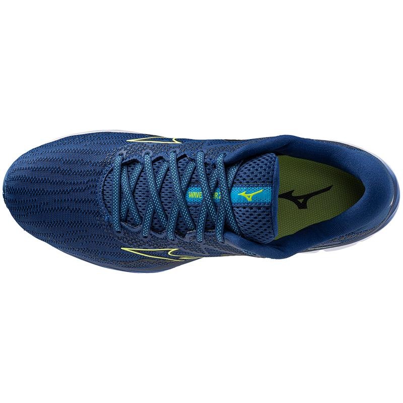 Chaussure Running Mizuno Wave Rider 27 Homme Bleu Marine Vert | France M1675UN