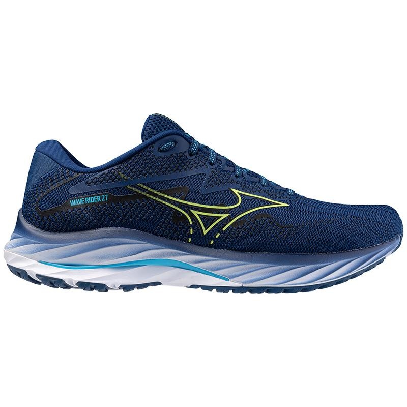 Chaussure Running Mizuno Wave Rider 27 Homme Bleu Marine Vert | France M1675UN