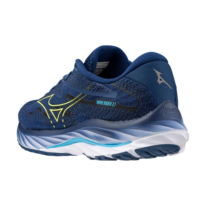 Chaussure Running Mizuno Wave Rider 27 Homme Bleu Marine Vert | France M1675UN