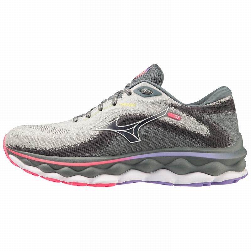 Chaussure Running Mizuno Wave Sky 7 Femme Bleu Blanche Rose | France M1874SJ