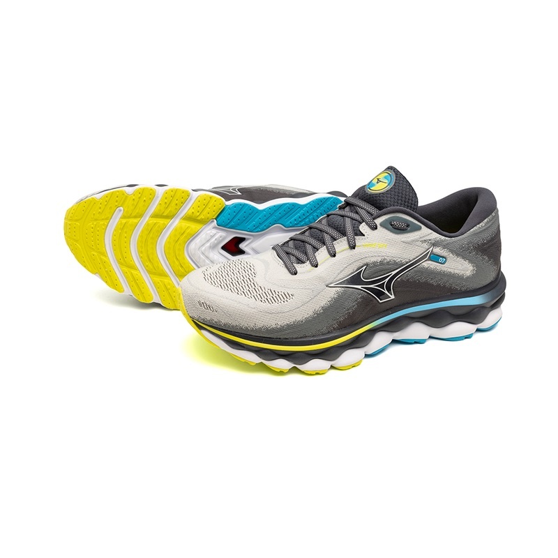 Chaussure Running Mizuno Wave Sky 7 Homme Bleu Blanche | France M0439VO