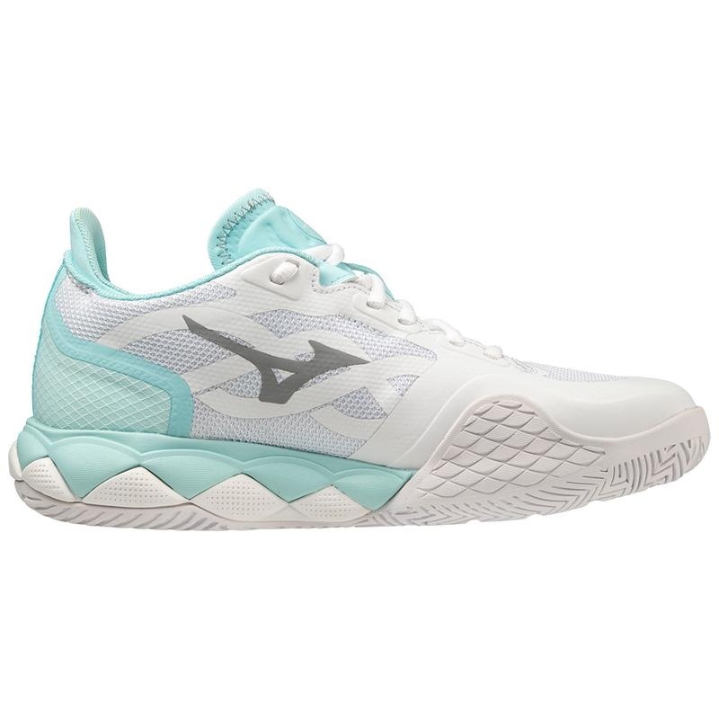 Chaussure Tennis Mizuno Wave Enforce Tour AC Femme Blanche Turquoise | France M2183CN