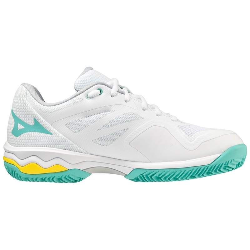 Chaussure Tennis Mizuno Wave Exceed Light CC Femme Blanche Turquoise | France M0164SU