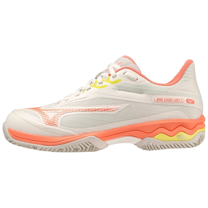 Chaussure Tennis Mizuno Wave Exceed Light 2 Femme Blanche Orange | France M0854JD