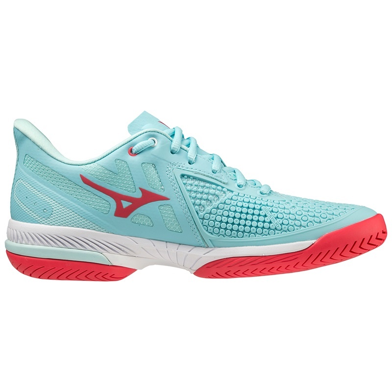 Chaussure Tennis Mizuno Wave Exceed Tour 5 AC Femme Turquoise Corail Blanche | France M6597SW