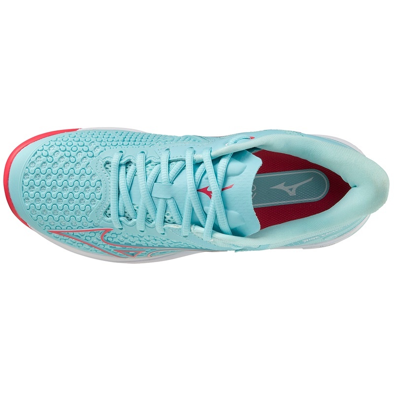 Chaussure Tennis Mizuno Wave Exceed Tour 5 AC Femme Turquoise Corail Blanche | France M6597SW