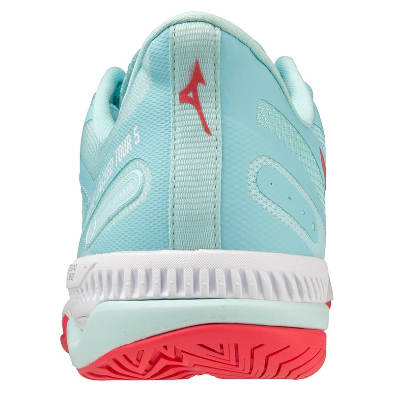 Chaussure Tennis Mizuno Wave Exceed Tour 5 AC Femme Turquoise Corail Blanche | France M6597SW