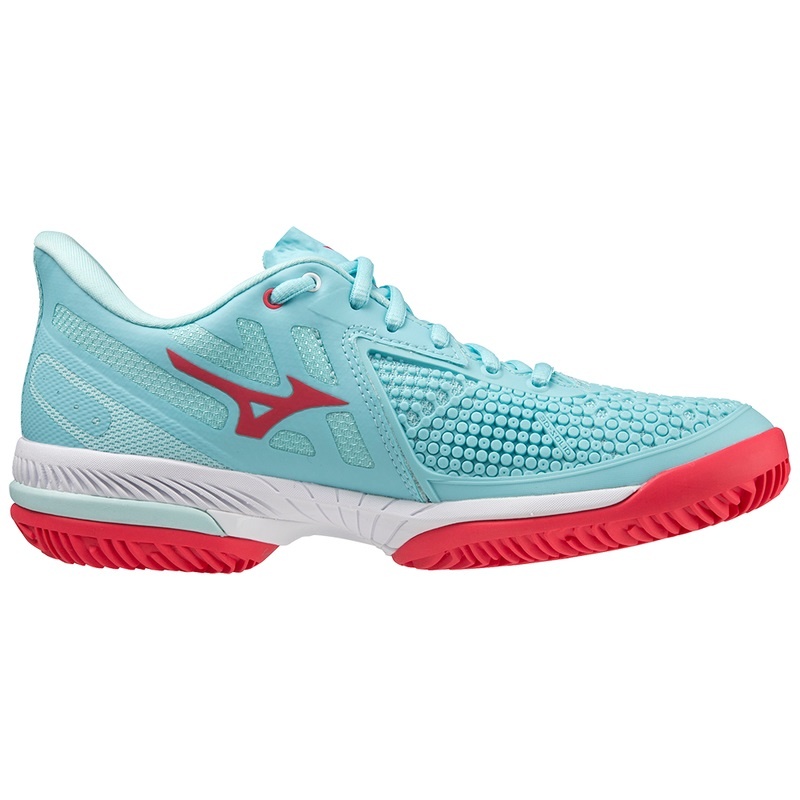 Chaussure Tennis Mizuno Wave Exceed Tour 5 CC Femme Turquoise Corail Blanche | France M1093RK