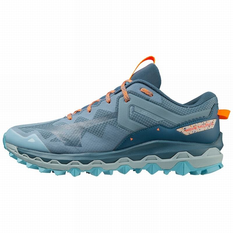 Chaussure Trail Running Mizuno Wave Mujin 9 Homme Bleu Bleu Orange Clair | France M6190RB