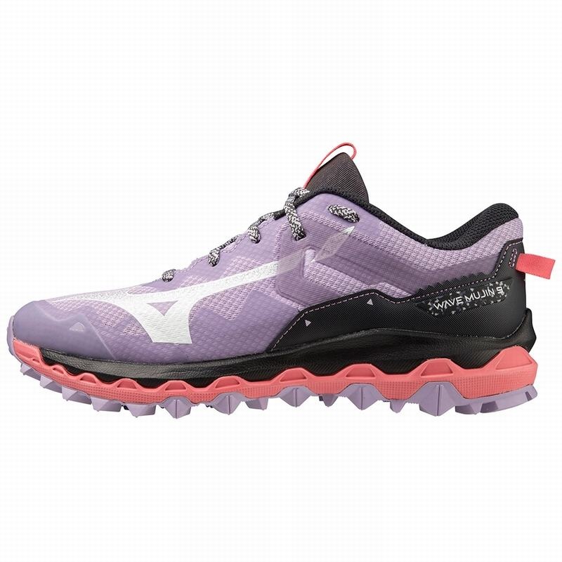 Chaussure Trail Running Mizuno Wave Mujin 9 Femme Violette Blanche Orange Corail | France M5820FE