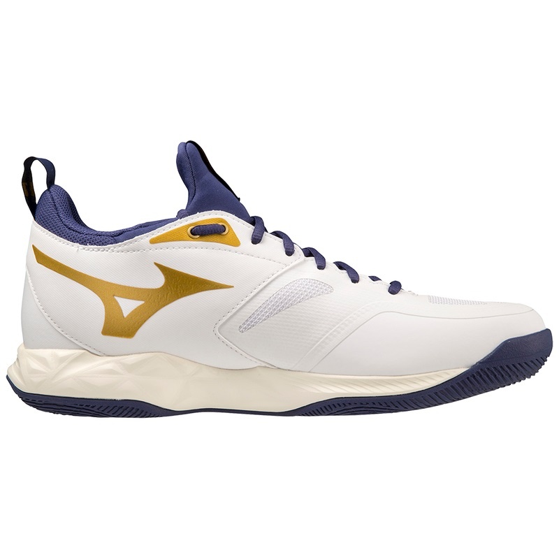 Chaussure Volley Mizuno Wave Dimension Femme Blanche Doré | France M8341XV