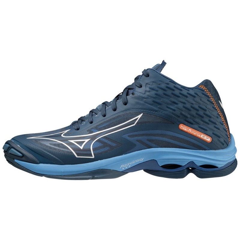 Chaussure Volley Mizuno Wave Lightning Z7Mid Femme Bleu Marine Blanche Bleu | France M1482UG