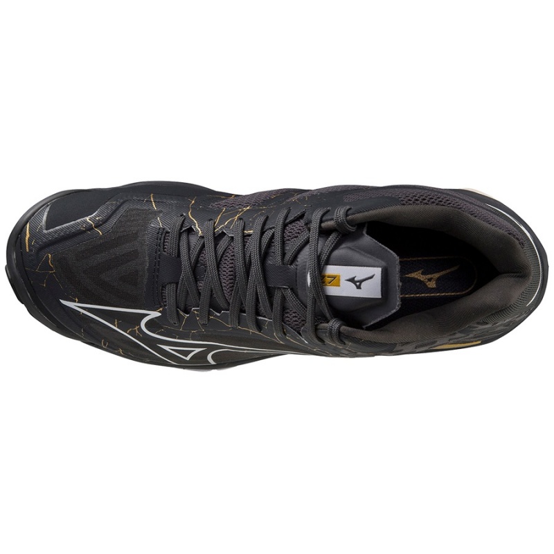 Chaussure Volley Mizuno Wave Lightning Z7Mid Femme Noir Doré | France M2378ZH