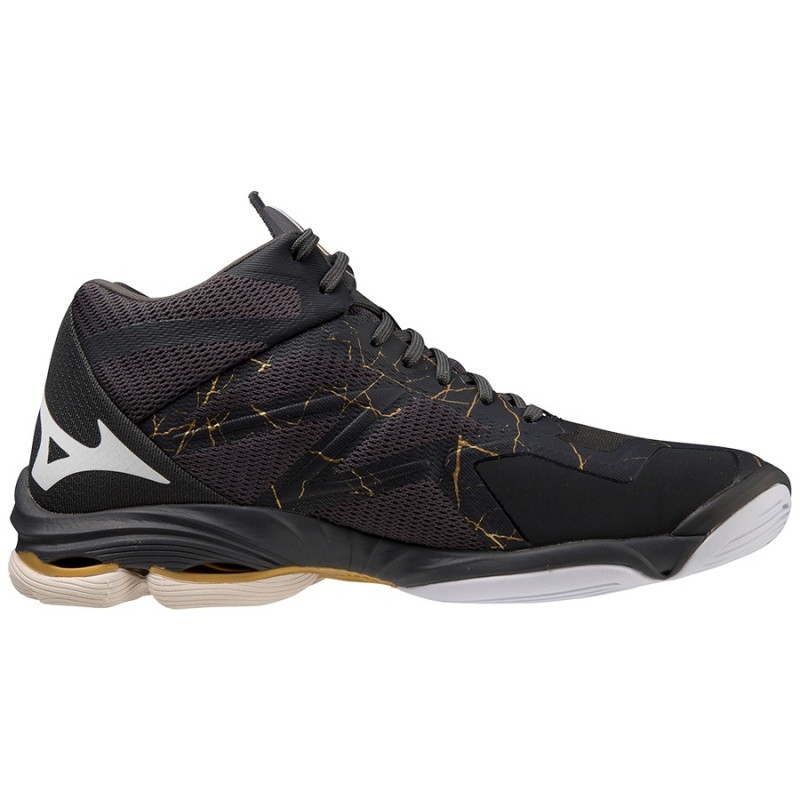 Chaussure Volley Mizuno Wave Lightning Z7Mid Femme Noir Doré | France M2378ZH