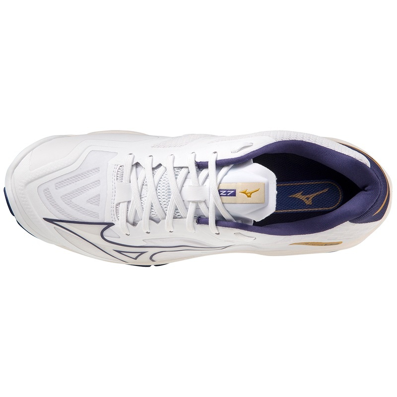 Chaussure Volley Mizuno Wave Lightning Z7 Femme Blanche Doré | France M3521HA