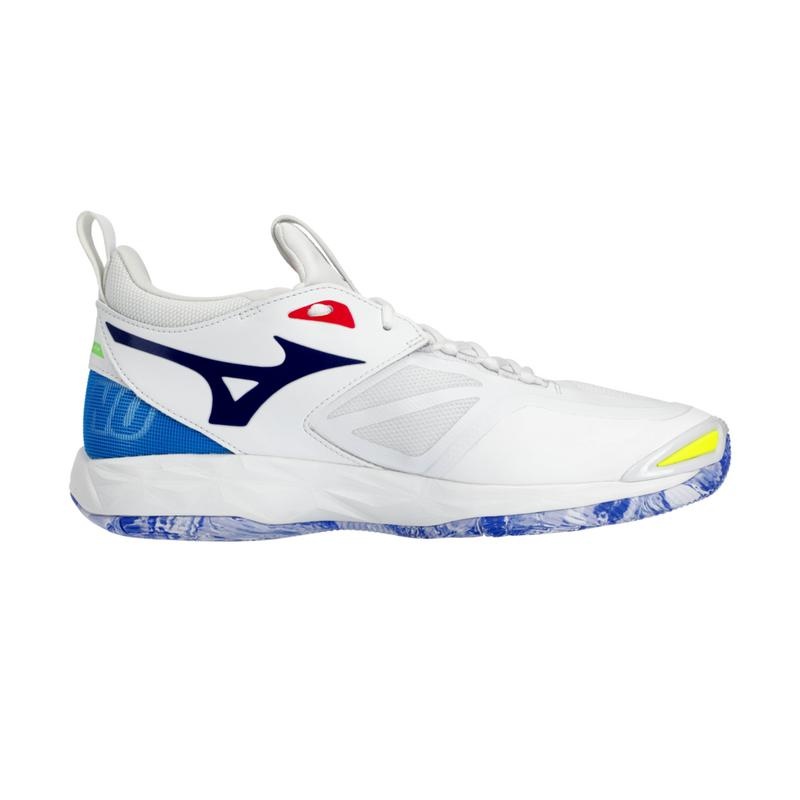 Chaussure Volley Mizuno Wave Momentum 2 Femme Blanche Bleu | France M9716WO