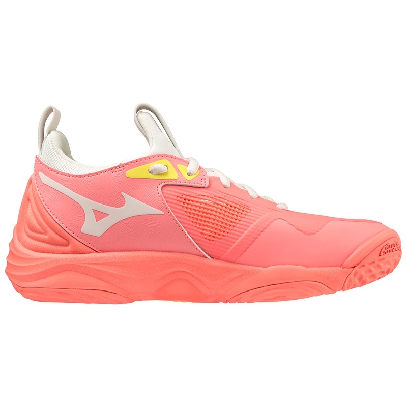 Chaussure Volley Mizuno Wave Momentum 3 Femme Corail Noir | France M0192GC