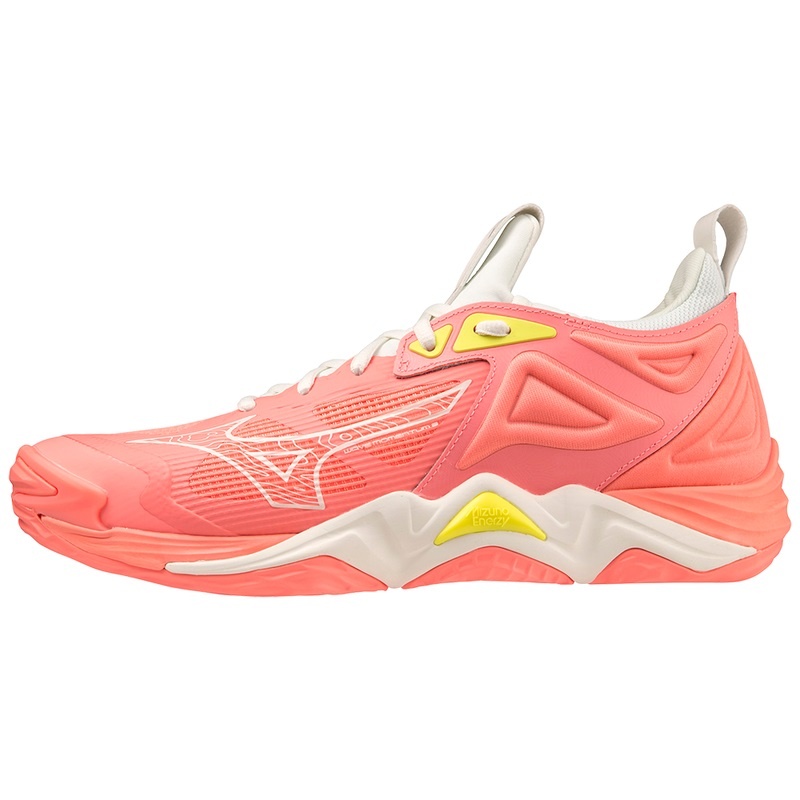 Chaussure Volley Mizuno Wave Momentum 3 Femme Corail Noir | France M0192GC