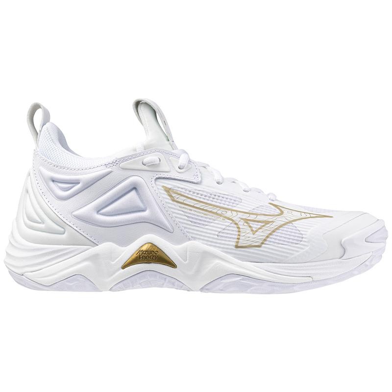 Chaussure Volley Mizuno Wave Momentum 3 Femme Blanche Doré | France M5917FJ