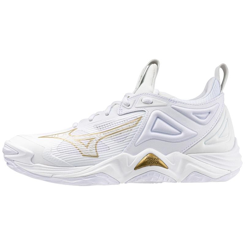 Chaussure Volley Mizuno Wave Momentum 3 Femme Blanche Doré | France M5917FJ