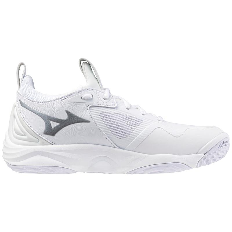 Chaussure Volley Mizuno Wave Momentum 3 Femme Blanche Argent | France M5670SA