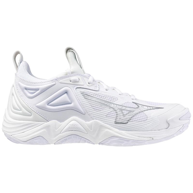 Chaussure Volley Mizuno Wave Momentum 3 Femme Blanche Argent | France M5670SA