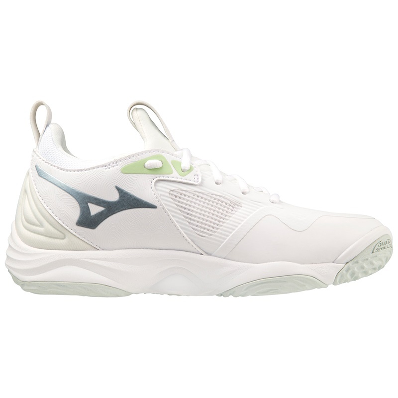 Chaussure Volley Mizuno Wave Momentum 3 Femme Blanche Vert | France M5694OM