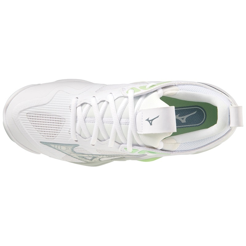 Chaussure Volley Mizuno Wave Momentum 3 Femme Blanche Vert | France M5694OM