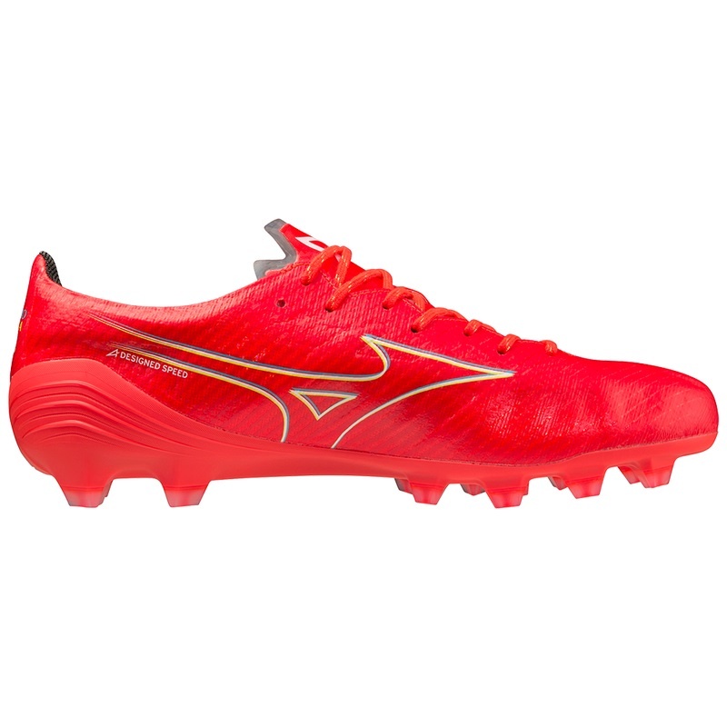 Chaussure de Foot Mizuno Alpha Elite Homme Corail Blanche | France M4061VD