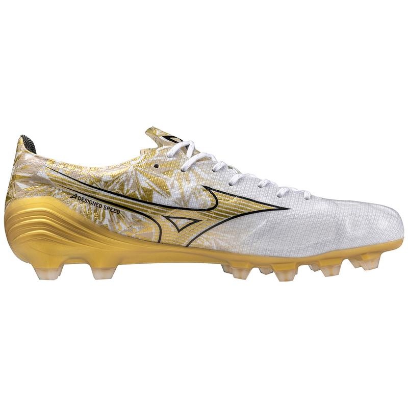 Chaussure de Foot Mizuno Alpha Elite Homme Blanche Doré | France M4623LX